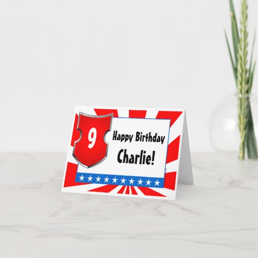 Carte La fête d'anniversaire de guerrier de Ninja badine (Devant)