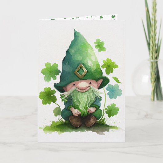 Carte La Fête de la Saint-Patrick en vert lutin  (Devant)
