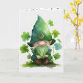 Carte La Fête de la Saint-Patrick en vert lutin  (Fleur jaune)