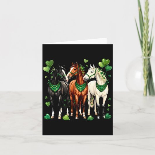 Carte la fête de la Saint-Patrick équitation trois cheva (Devant)