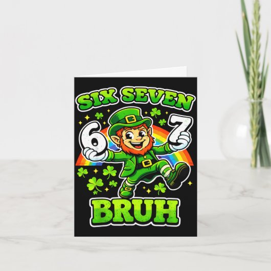 Carte la fête de saint patrick six sept mème 6 7 bruh (Devant)