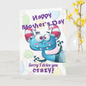 Carte La Fête des mères folles (Fleur jaune)