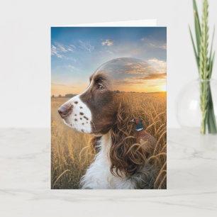 Carte La fête des pères English Springer Spaniel et fais