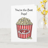 Carte La Fête des Pères | Punaises de pop-corn drôle (Fleur jaune)