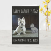 Carte La fête des pères Westie "Le portrait craché de so (Fleur jaune)