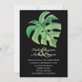 Carte La feuille de Monstera Tropical sur le mariage noi (Devant)