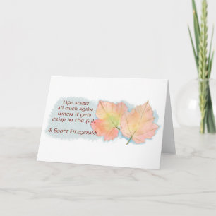 Carte La feuille et le Fitzgerald d'automne citent la