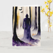 Carte La figure de l'Halloween forestier (Fleur jaune)