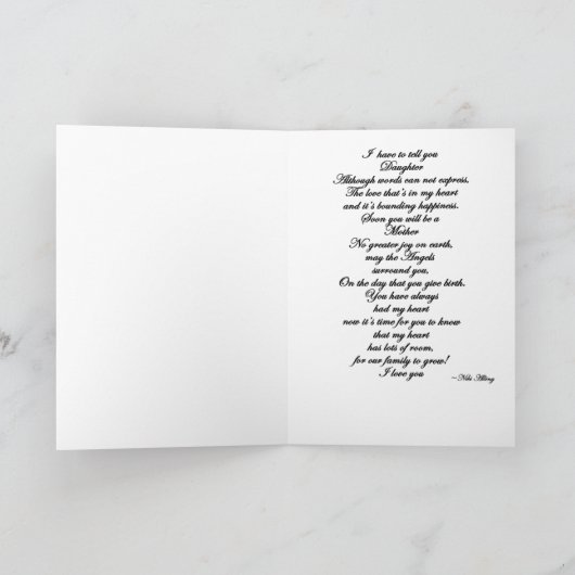 Carte La fille attend un bébé (Intérieur)