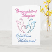 Carte La fille attend un bébé (Fleur jaune)