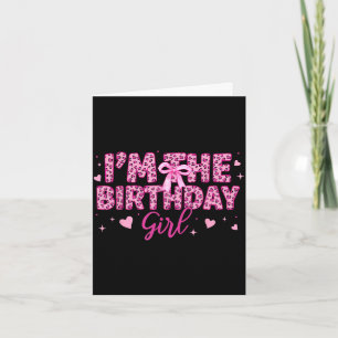 Carte La fille d'anniversaire léopard rose guépard anima