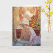 Carte La fille devant un miroir | Frederick Carl Friesek (Fleur jaune)