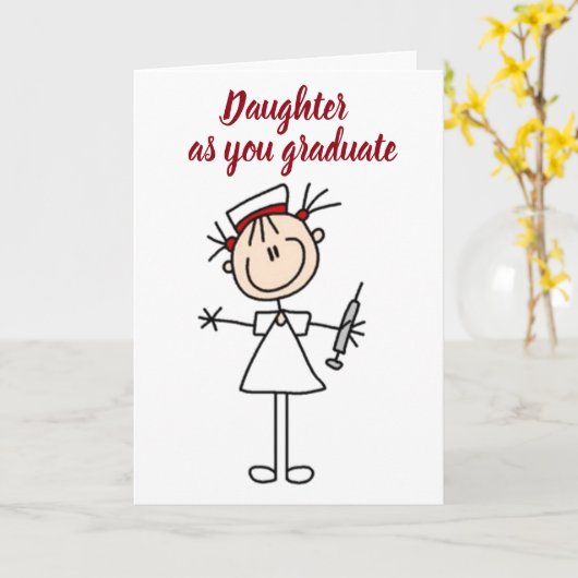 CARTE **LA FILLE DEVIENT INFIRMIÈRE** SI FIÈRE DE VOUS (Fleur jaune)