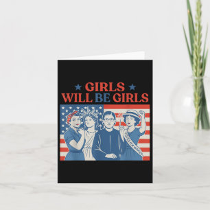 Carte La Fille Sera Filles Patriotique Féministe 4 juill