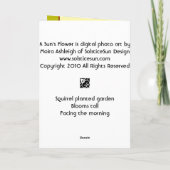 Carte La fleur d'un Sun (Dos)