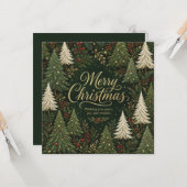 Carte La forêt dorée de Noël (Devant/Arrière en situation)