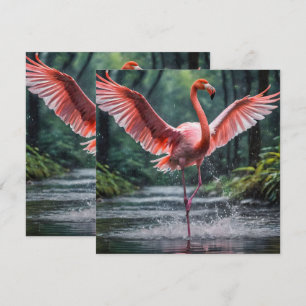 Carte La grâce en vol : Le Flamant rose rose