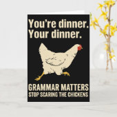 Carte La grammaire compte Arrêtez d'effrayer les poules (Fleur jaune)