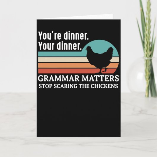 Carte La grammaire compte Arrêtez d'effrayer les poules (Devant)