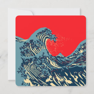 Carte La Grande vague Hokusai dans le style art de l'esp