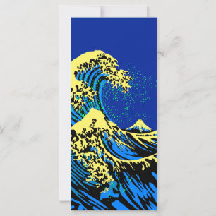 Carte La grande vague Hokusai dans un décor de style pop