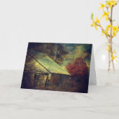 Carte La grange d'automne, anniversaire (Fleur jaune)