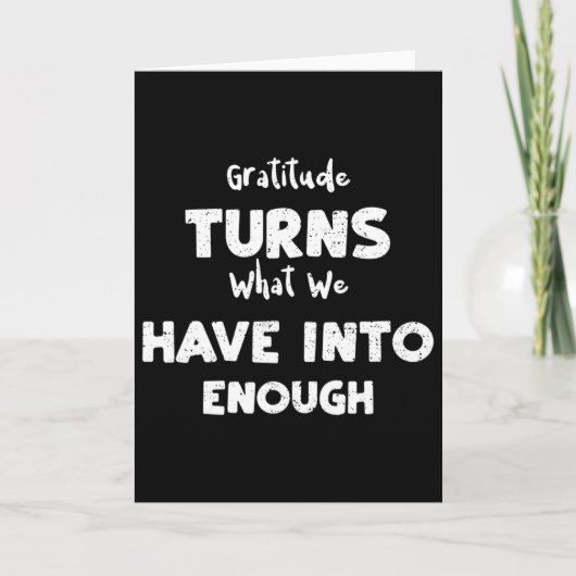 Carte La Gratitude De Noël Transforme Ce Que Nous Avons (Devant)