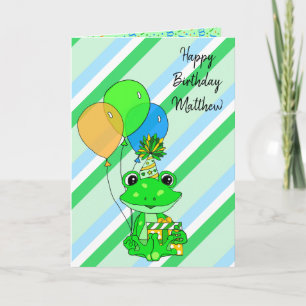 Carte La grenouille à thème Joyeux anniversaire personna
