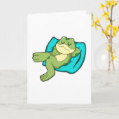 Carte La grenouille au coucher du Coussin (Fleur jaune)