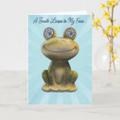 Carte La grenouille souriante pense à vous (Fleur jaune)