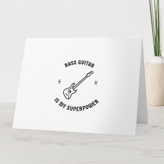 Carte La guitare basse est mon superpouvoir (Devant)
