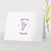 Carte La harpe est ma Saint-Valentin (Fleur jaune)