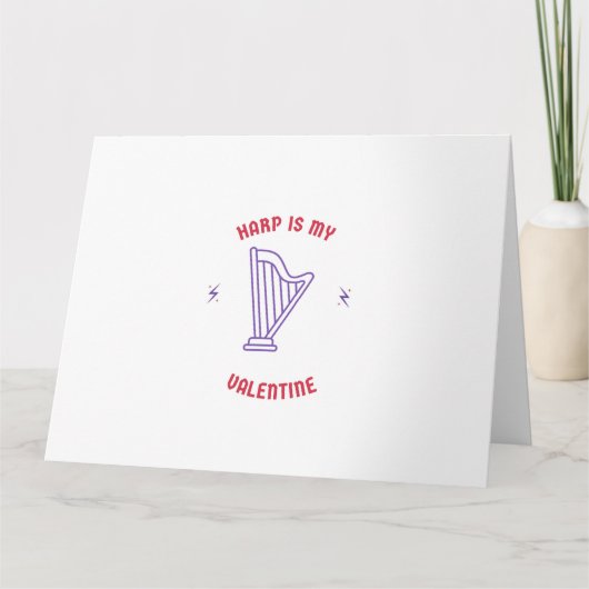 Carte La harpe est ma Saint-Valentin (Devant)