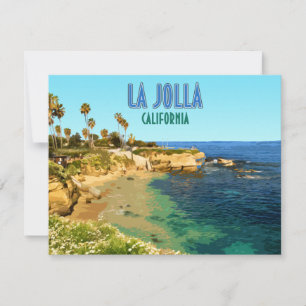 Carte La Jolla Cove Beach San Diego California Flat Card