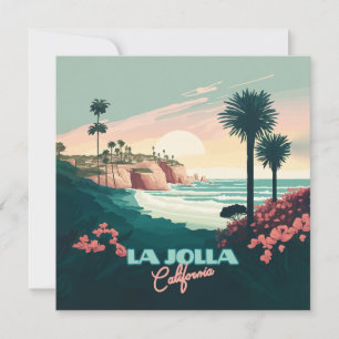 Carte La Jolla Cove San Diego California Retro