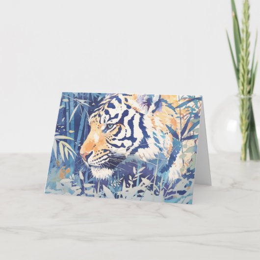 Carte La jungle ombrage le regard intense du tigre (Devant)