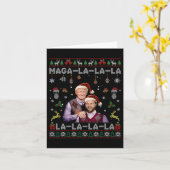 Carte La La Donald Trump Potus 47 Swea de Noël laid (Fleur jaune)