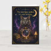 Carte La Lecture d'Anniversaire de la Boule de Cristal d (Fleur jaune)