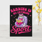 Carte La lecture est mon livre préféré Srt drôle chat am (Fleur jaune)