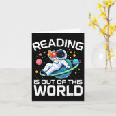 Carte La lecture est un astronaute de l'espace hors de c (Fleur jaune)
