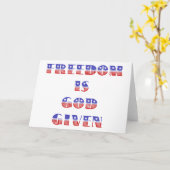 Carte La liberté est Dieu donné, blanc rouge et bleu (Fleur jaune)