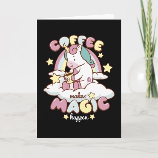 Carte La licorne de café fait la magie (Devant)