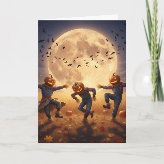 Carte La Lune De La Moisson Danser Sur Halloween (Devant)
