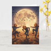 Carte La Lune De La Moisson Danser Sur Halloween (Fleur jaune)