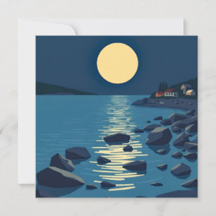 Carte la lune réfléchissant sur la mer