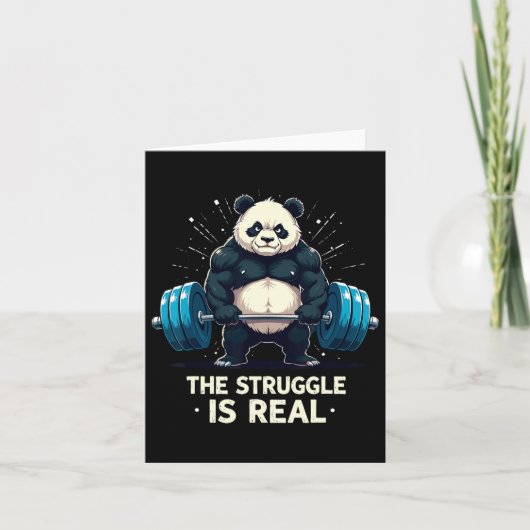 Carte La Lutte Est Vraiment Drôle Gym Panda Workout Moti (Devant)