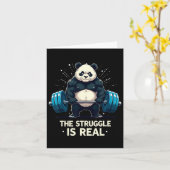 Carte La Lutte Est Vraiment Drôle Gym Panda Workout Moti (Fleur jaune)