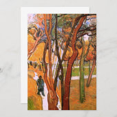 Carte La marche : Les Feuilles en chute par Vincent van  (Devant / Derrière)