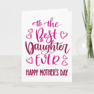 Carte La meilleure fille jamais la typographie de la Fêt
