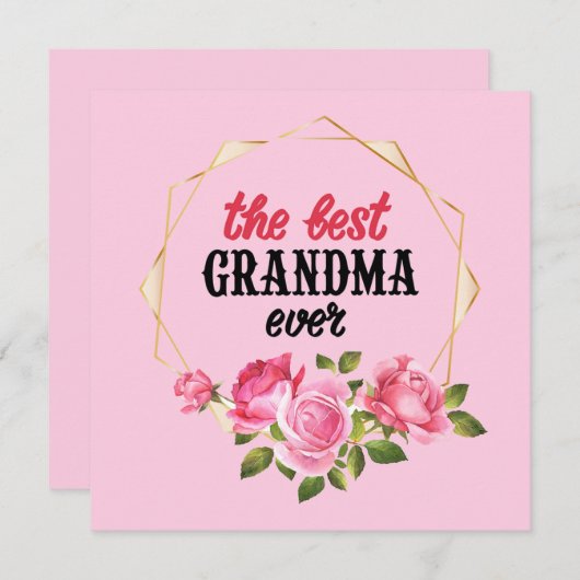 Carte La meilleure grand-mère jamais (Devant / Derrière)